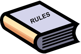 Clipart of a book titled Rules