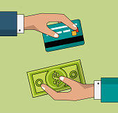 Clipart of a payment exchange